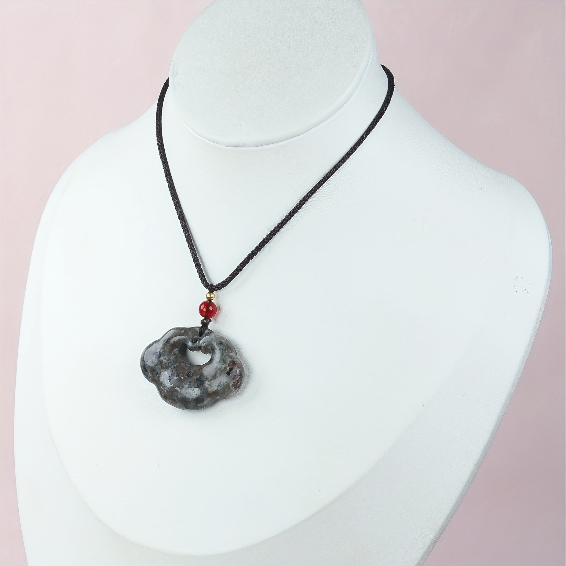 Auspicious Cloud Lock Flame Stone Pendant, Unique Gift